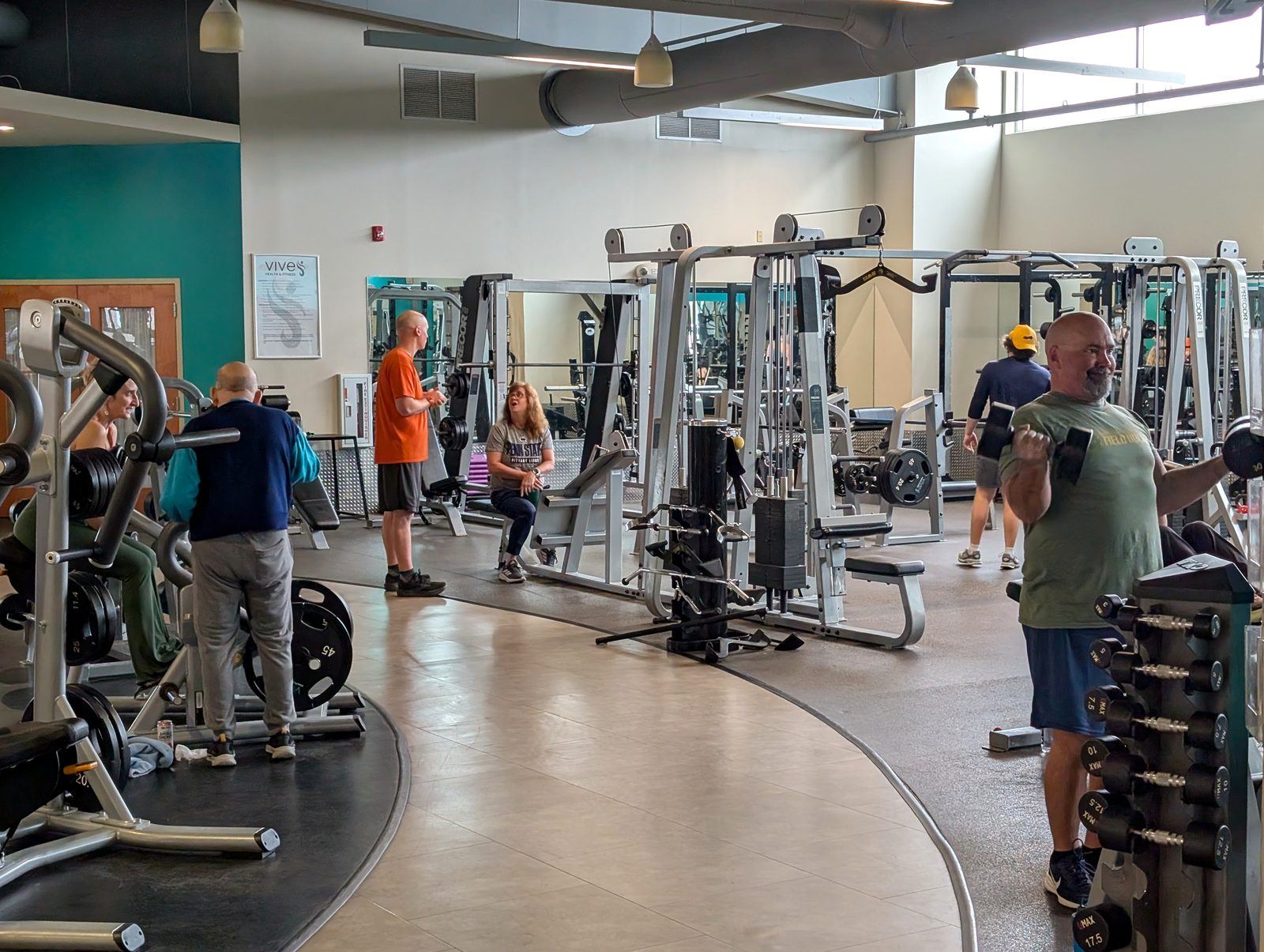 Members training on the fitness floor at VIVE Health & Fitness in Kingston, PA